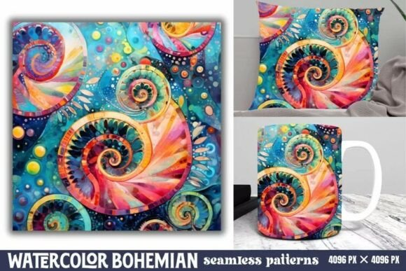 Download Seamless Watercolor Bohemian Pattern - Bohemian pattern Collection