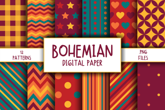 Download Bohemian Pattern Digital Paper - Bohemian pattern Collection