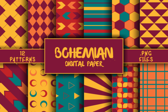 Download Bohemian Pattern Digital Paper - Bohemian pattern Collection