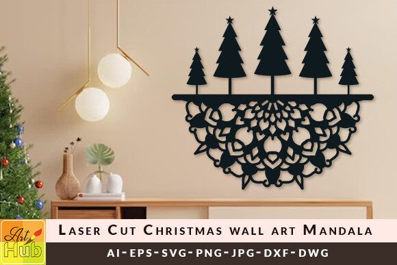 Download Laser Cut Christmas Wall Art Mandala SVG - Mandala svg Collection