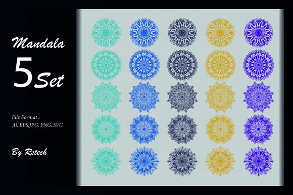 Download Mandala Ornamental Background Set - Ornamental background Collection